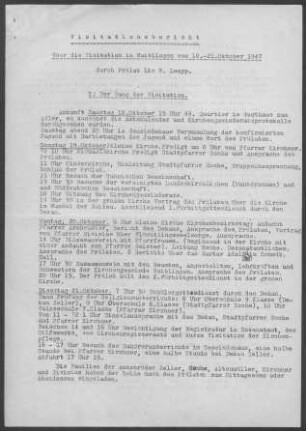 Waiblingen: Visitationsbericht mit Pfarrbericht 1947