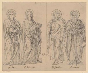 Die Apostel Petrus, Johannes, Jakobus und Paulus