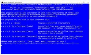 Screenshot Program CalDok in System LISL (Landwirtschaftliches Informations-System Landtechnik)