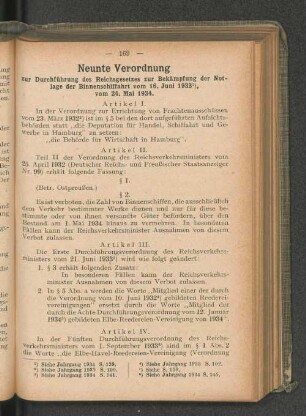 Neunte Verordnung
