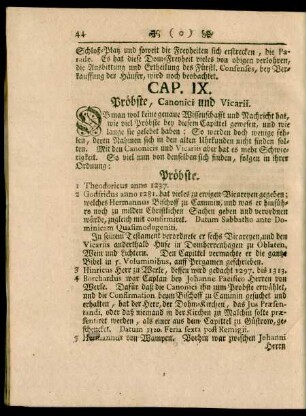 Cap. IX. Pröbste, Canonici und Vicarii