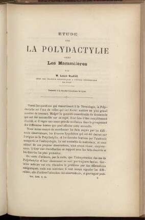 Étude Sur La Polydactylie Chez Les Mammifères