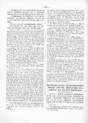 Die Gründung der Brandenburgischen Marine und die Afrikanische Expedition des Großen Kurfürsten