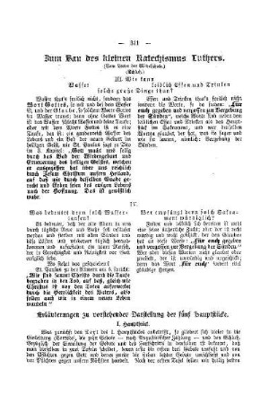 Zum Bau des kleinen Katechismus Luthers : (Schluß)
