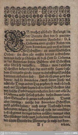 Auffrichtig eröffnete Gedancken über den reformirten Apotheker.
