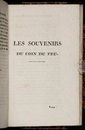 Les Souvenirs Du Coin Du Feu