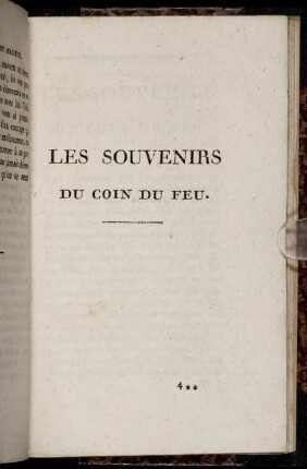 Les Souvenirs Du Coin Du Feu