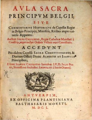 Aula sacra Principum Belgii