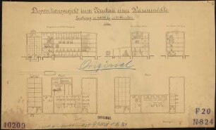 Technische Zeichnung : Dispositionsprojekt zum Neubau einer Weizenmühle. Leistung - 40000 kg in 24 Stunden