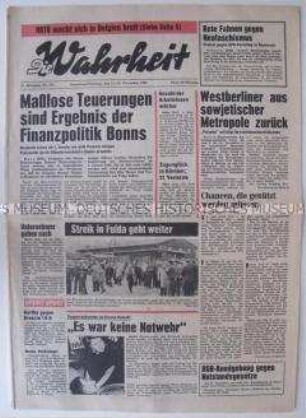 Wochenzeitung der SED Berlin (West) Westberlin u.a. über den Vietnam-Krieg (Beilage)