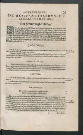 Actus Primus. De Accusationibus Et Libelli Formatione.