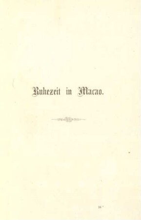 Ruhezeit in Macao