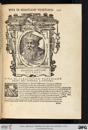 Vita di Sebastiano Venetiano Frate del Piombo, e Pittore