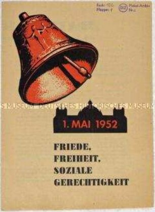 Flugschrift mit der Proklamation des Internationalen Bundes Freier Gewerkschaften anlässlich der Maikundgebungen 1952