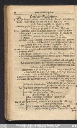 Von der Schöpfung.