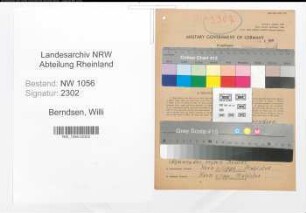 Entnazifizierung Willi Berndsen , geb. 11.09.1911 (Angestellter)