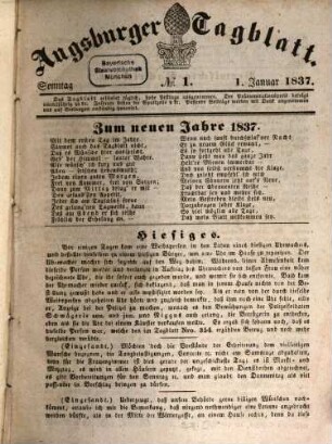 Augsburger Tagblatt. 1837,1/6