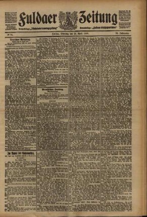 Ausgabe vom Dienstag, den 27. April 1909.