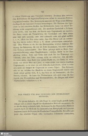 Das Wesen und das Unwesen der Hegel'schen Methode