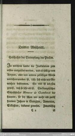Dritter Abschnitt. Geschichte der Einimpfung der Pocken