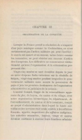 Chapitre III. Organisation de la conquête