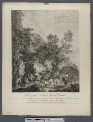 Paysannes au bord d'une Riviere