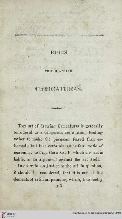 Rules for drawing caricaturas