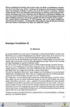 Kenzinger Geschichten (2. Teil)