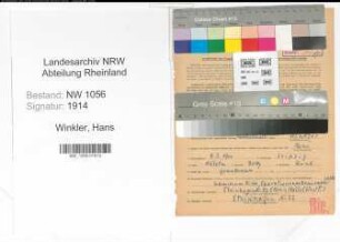Entnazifizierung Hans Winkler , geb. 09.03.1900 (Rechtsanwalt)