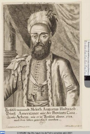 [Federico Gualdi, der sich Melech August Hultazob Prinz aus Achem nannte]