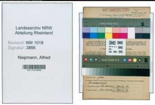 Entnazifizierung Alfred Niepmann , geb. 07.11.1912 (Werkmeister)