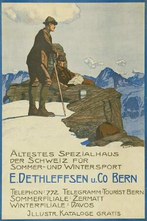 Ältestes Spezialhaus der Schweiz für Sommer- und Wintersport. E. Dethleffsen u. Co Bern
