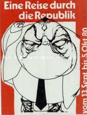 Aufkleber zur Sternfahrt "Eine Reise durch die Republik" von Sonthofen nach Bonn 1980