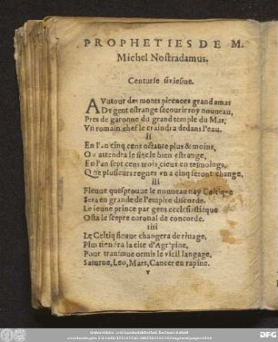 Centurie sixiesme.