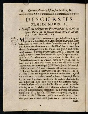 10-18, Discursus Praeliminaris II.