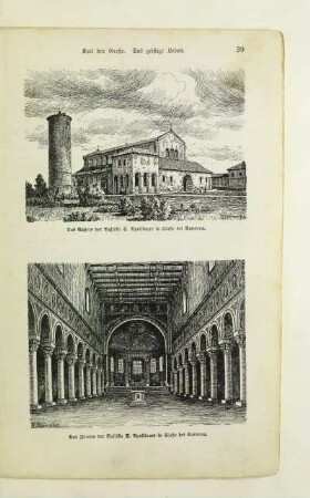 Das Äußere der Basilika G. Apollinare in Classe bei Ravenna. Das Innere der Basilika G. Apollinare in Classe bei Ravenna