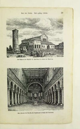 Das Äußere der Basilika G. Apollinare in Classe bei Ravenna. Das Innere der Basilika G. Apollinare in Classe bei Ravenna