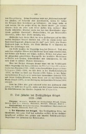 21. Das Zeitalter des Dreißigjährigen Krieges. 1618 - 1648