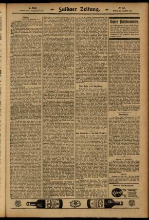 Zweite Ausgabe vom Mittwoch, den 24. September 1913.