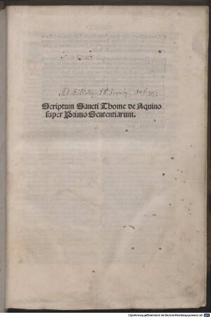 Scriptum super primo Sententiarum