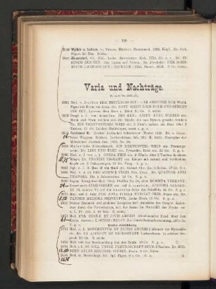 Varia und Nachträge