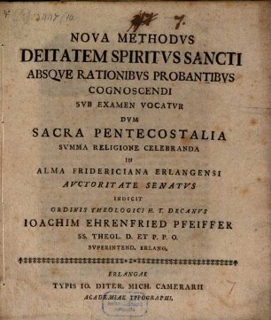 Nova methodvs deitatem Spiritvs Sancti absqve rationibus probantibus cognoscendi