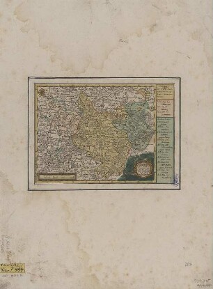Karte der Ämter Wolkenstein, Stolberg und Lauterstein, ca. 1:250 000, Kupferstich, um 1750