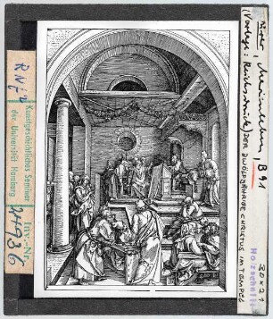Albrecht Dürer: Marienleben, zwölfjähriger Jesus im Tempel, B 91