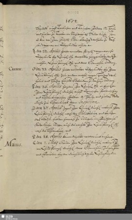 Maius 1654.