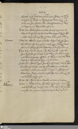 Maius 1654.