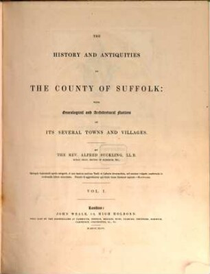 The history and antiquities of the County of Suffolk. 1