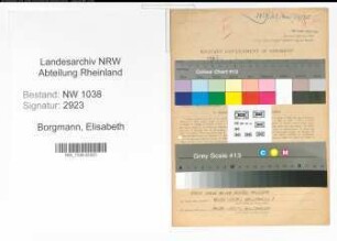 Entnazifizierung Elisabeth Borgmann , geb. 10.02.1918 (Lehrerin)