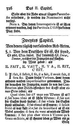 Zweytes Capitel. Von denen täglich vorfallenden Red-Arten.