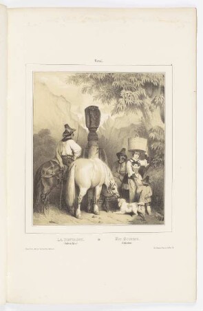 La fontaine, Blatt 4 der Folge "Souvenirs du Tyrol, du Vorarlberg et de la haute Bavière"